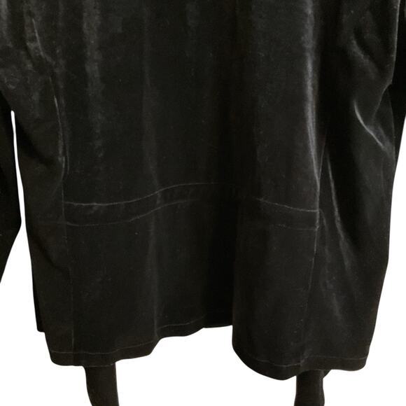 Jules & Leopold Open Jacket Women's Large Black Velvet Long Sleeve Asymmetrical - Picture 13 of 13